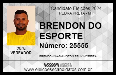 Candidato BRENDON DO ESPORTE 2024 - PEDRA PRETA - Eleições