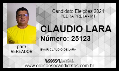 Candidato CLAUDIO LARA 2024 - PEDRA PRETA - Eleições