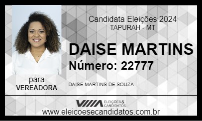 Candidato DAISE MARTINS 2024 - TAPURAH - Eleições