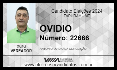 Candidato OVIDIO 2024 - TAPURAH - Eleições