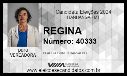 Candidato REGINA 2024 - ITANHANGÁ - Eleições