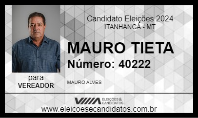 Candidato MAURO TIETA 2024 - ITANHANGÁ - Eleições