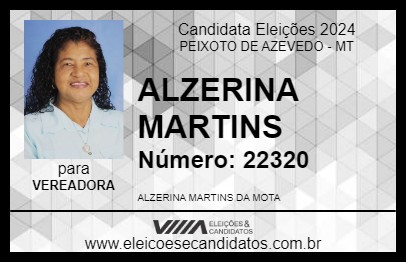 Candidato ALZERINA MARTINS 2024 - PEIXOTO DE AZEVEDO - Eleições