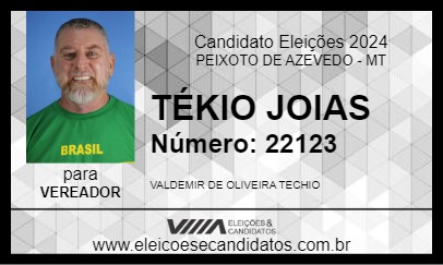 Candidato TÉKIO JOIAS 2024 - PEIXOTO DE AZEVEDO - Eleições