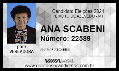 Candidato ANA SCABENI 2024 - PEIXOTO DE AZEVEDO - Eleições