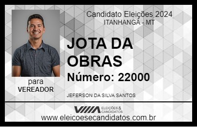 Candidato JOTA DA OBRAS 2024 - ITANHANGÁ - Eleições