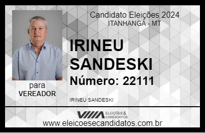 Candidato IRINEU SANDESKI 2024 - ITANHANGÁ - Eleições