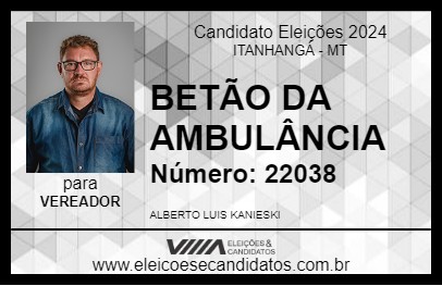 Candidato BETÃO DA AMBULÂNCIA 2024 - ITANHANGÁ - Eleições