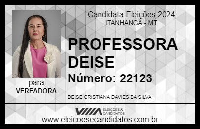 Candidato PROFESSORA DEISE 2024 - ITANHANGÁ - Eleições