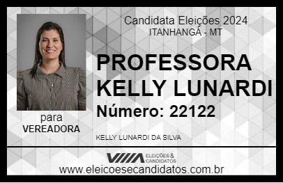 Candidato PROFESSORA KELLY LUNARDI 2024 - ITANHANGÁ - Eleições