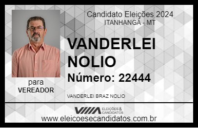 Candidato VANDERLEI NOLIO 2024 - ITANHANGÁ - Eleições