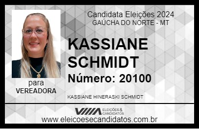 Candidato KASSIANE  SCHMIDT 2024 - GAÚCHA DO NORTE - Eleições