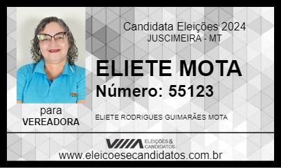 Candidato ELIETE MOTA 2024 - JUSCIMEIRA - Eleições