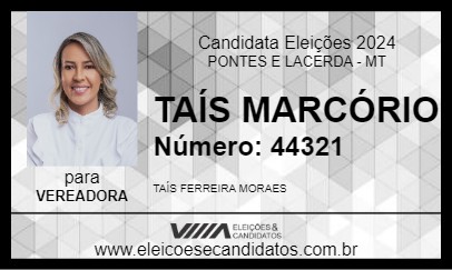 Candidato TAÍS MARCÓRIO 2024 - PONTES E LACERDA - Eleições