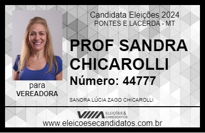 Candidato PROF SANDRA CHICAROLLI 2024 - PONTES E LACERDA - Eleições