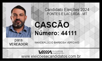 Candidato CASCÃO 2024 - PONTES E LACERDA - Eleições