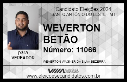 Candidato WEVERTON BETÃO 2024 - SANTO ANTÔNIO DO LESTE - Eleições