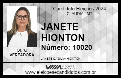 Candidato JANETE HIONTON 2024 - CLÁUDIA - Eleições