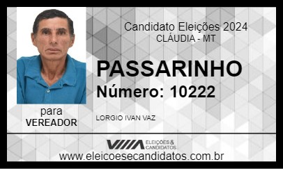 Candidato PASSARINHO 2024 - CLÁUDIA - Eleições