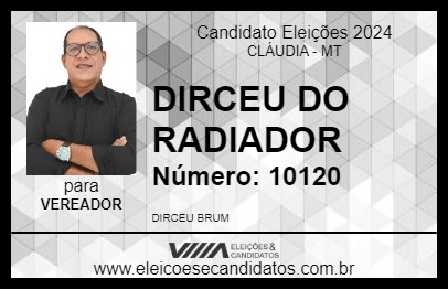 Candidato DIRCEU DO RADIADOR 2024 - CLÁUDIA - Eleições