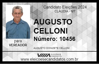 Candidato AUGUSTO CELLONI 2024 - CLÁUDIA - Eleições