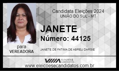 Candidato JANETE 2024 - UNIÃO DO SUL - Eleições