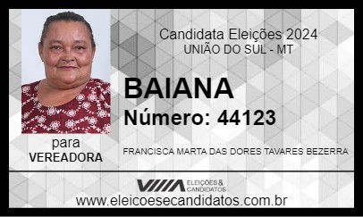 Candidato BAIANA 2024 - UNIÃO DO SUL - Eleições