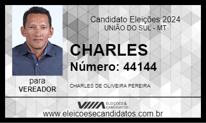 Candidato CHARLES 2024 - UNIÃO DO SUL - Eleições