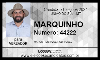 Candidato MARQUINHO 2024 - UNIÃO DO SUL - Eleições