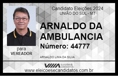 Candidato ARNALDO DA AMBULANCIA 2024 - UNIÃO DO SUL - Eleições