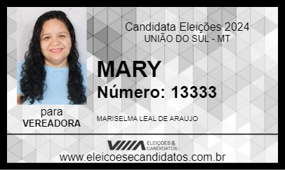 Candidato MARY 2024 - UNIÃO DO SUL - Eleições