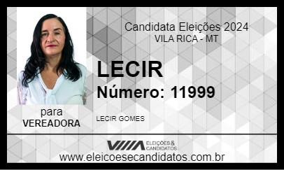 Candidato LECIR 2024 - VILA RICA - Eleições