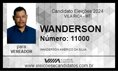 Candidato WANDERSON 2024 - VILA RICA - Eleições