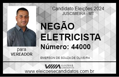 Candidato NEGÃO ELETRICISTA 2024 - JUSCIMEIRA - Eleições