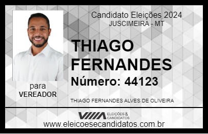 Candidato THIAGO FERNANDES 2024 - JUSCIMEIRA - Eleições