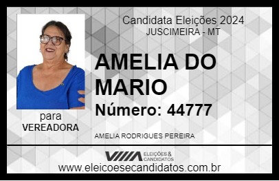 Candidato AMELIA DO MARIO 2024 - JUSCIMEIRA - Eleições