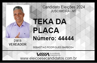 Candidato TEKA DA PLACA 2024 - JUSCIMEIRA - Eleições