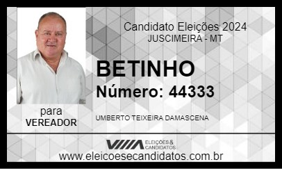 Candidato BETINHO 2024 - JUSCIMEIRA - Eleições