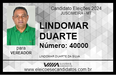 Candidato LINDOMAR DUARTE 2024 - JUSCIMEIRA - Eleições