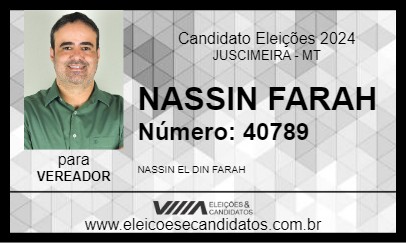 Candidato NASSIN FARAH 2024 - JUSCIMEIRA - Eleições