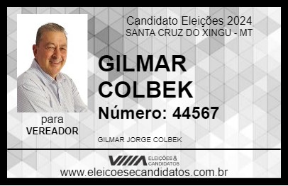 Candidato GILMAR COLBEK 2024 - SANTA CRUZ DO XINGU - Eleições