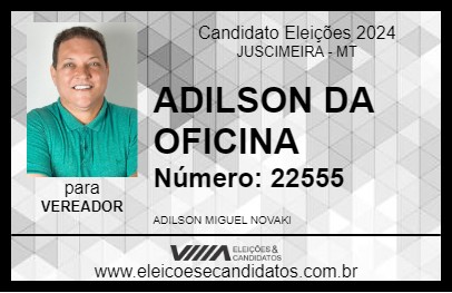 Candidato ADILSON DA OFICINA 2024 - JUSCIMEIRA - Eleições