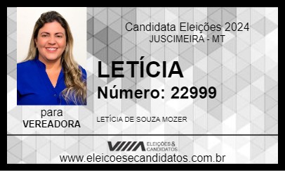 Candidato LETÍCIA 2024 - JUSCIMEIRA - Eleições