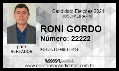 Candidato RONI GORDO 2024 - JUSCIMEIRA - Eleições