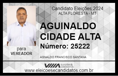 Candidato AGUINALDO CIDADE ALTA 2024 - ALTA FLORESTA - Eleições