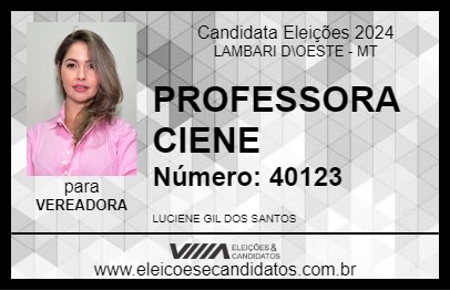 Candidato PROFESSORA CIENE 2024 - LAMBARI D\OESTE - Eleições