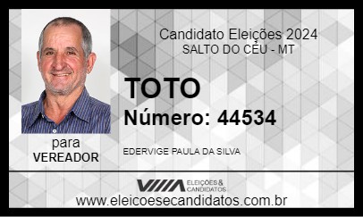 Candidato TOTO 2024 - SALTO DO CÉU - Eleições