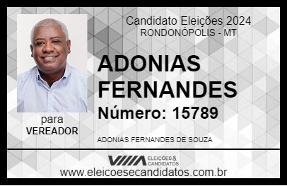 Candidato ADONIAS FERNANDES 2024 - RONDONÓPOLIS - Eleições