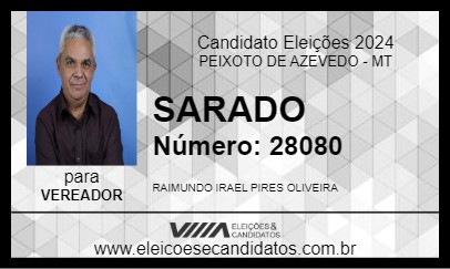 Candidato SARADO 2024 - PEIXOTO DE AZEVEDO - Eleições