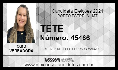 Candidato TETE 2024 - PORTO ESTRELA - Eleições